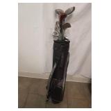 Nike Golf Cart Bag and Set of Various Golf Clubs