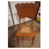 (2ct) Antique Victorian-Style Chairs. (tiger oak wood? woven cane seats)