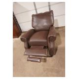 Abbyson brand brown faux? leather push-back recliner