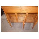 Lighted, Wooden 2-Piece Hutch Cabinet w/glass doors. 52"x17"x79"