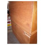 Lighted, Wooden 2-Piece Hutch Cabinet w/glass doors. 52"x17"x79"