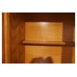 Lighted, Wooden 2-Piece Hutch Cabinet w/glass doors. 52"x17"x79"