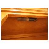 Lighted, Wooden 2-Piece Hutch Cabinet w/glass doors. 52"x17"x79"