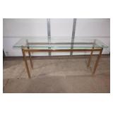 Glass Top Sofa Table 52"Wx15"Dx27"H