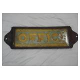 Vintage Metal & Glass Office Sign 11"x 3.5"