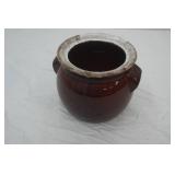 Vintage Brown Drip Glaze Pottery Pot. 5.5" tall with a 6.5" diameter