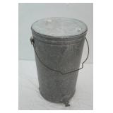 Vintage Galvanized metal container , with spigot on bottom, 17" x 10"