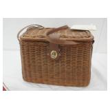 Campfire sign , lake sign , retractable clothesline, Straw basket / purse