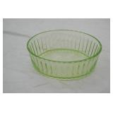 Vintage Uranium Glass Refrigerator Dish. Green Depression Glass 7"x5"x3"