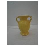 Vintage McCoy Pottery Yellow Double Handled Vase 9"tall (8" diameter w/handles)
