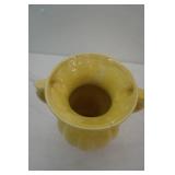 Vintage McCoy Pottery Yellow Double Handled Vase 9"tall (8" diameter w/handles)