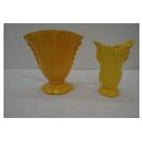 Vintage Yellow Gladiola Style Porcleain/Ceramic Vases