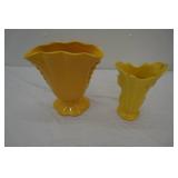 Vintage Yellow Gladiola Style Porcleain/Ceramic Vases
