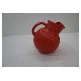 Vintage Ribbed Orange, Glass Ball Pitcher