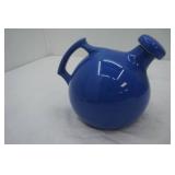 Vintage Ball-Shaped Stoneware Pitcher w/Blue Glaze & Cork Stopper