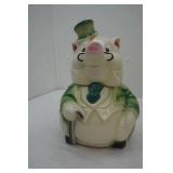 American Retro Inc. Cookie Jar. USA W7. Pig in Green Tuxedo with Top Hat.