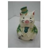American Retro Inc. Cookie Jar. USA W7. Pig in Green Tuxedo with Top Hat.