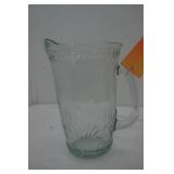 Vintage Toscany Glass Pitcher in the Alexandria Pattern. "beads and fan"
