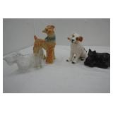 Vintage Ceramic & Glass Dog Figurines and Dishes