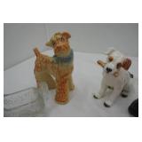 Vintage Ceramic & Glass Dog Figurines and Dishes
