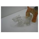 Vintage Ceramic & Glass Dog Figurines and Dishes