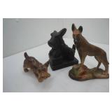 Vintage Ceramic Dog Figurines. Scotty & Shepard? cast material