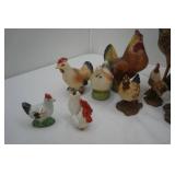 Vintage Ceramic Chicken & Rooster Figurines. 1 Turkey Figurine