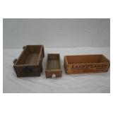 Vintage Wooden Boxes, Land O