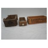 Vintage Wooden Boxes, Land O