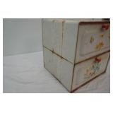 Vintage Hand-Painted Metal 2-Tiered Bread Box. 13"x12"x13"