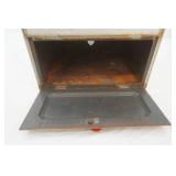 Vintage Hand-Painted Metal 2-Tiered Bread Box. 13"x12"x13"