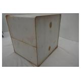 Vintage Hand-Painted Metal 2-Tiered Bread Box. 13"x12"x13"