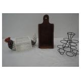 Wooden Chicken Basket, Antique Candle Shelf, Wire Caddy