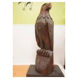 Vintage Hand-Carved Wooden Eagle Sculpture 36" tall