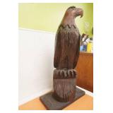 Vintage Hand-Carved Wooden Eagle Sculpture 36" tall