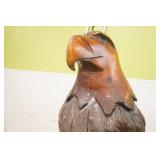 Vintage Hand-Carved Wooden Eagle Sculpture 36" tall
