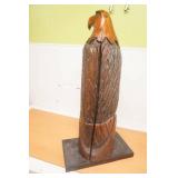 Vintage Hand-Carved Wooden Eagle Sculpture 36" tall