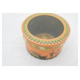 Vintage-Style Halloween Clear Lidded Round Box. 6.5" diameter by 4" tall