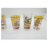 Vintage Federal Glass 1950s Davy Crockett Glasses "Remember The Alamo"