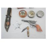 Vintage Roy Rogers and Trigger Wind-Up Alarm Clock and Other Vintage Western Collectibles