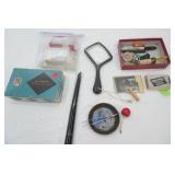 Vintage Collectibles Lot. Glass Slides, Vintage Ford All Purpose Traveling Light (vintage new in box) and more