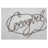 Cowgirl Metal Wire Wall Sign 13"x 10.5"