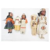 Vintage 50s/60s Native American-Themed Costume Dolls (5ct) celluloid plastic