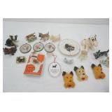 Vintage Ceramic & Glass Dog Figurines and Dishes