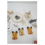 Vintage Ceramic & Glass Dog Figurines and Dishes