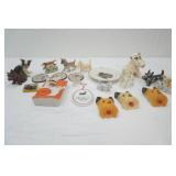 Vintage Ceramic & Glass Dog Figurines and Dishes