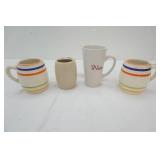 Vintage Ceramic Mugs (Czech?); Ceramic Toothbrush Holder, Tall Ceramic "Nice" Mug