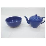 Vintage Hall Pottery Teapot & Matching Bowl