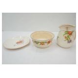 Vintage Hotoven Harker Tulip/Floral pattern Pitcher, Dish, and plate