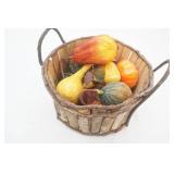 Artificial Vegetables and Hand-Crafted Wooden Basket